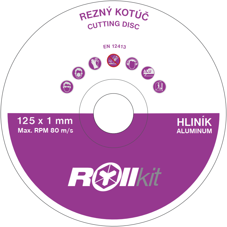 Rezný kotúč na hliník, D125, d22,23 , t1mm